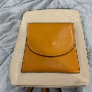 Stylish Tan and Cream Women's Backpack